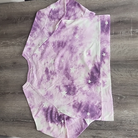 NEW! WILDFOX Tie Dye Stars Matching Sweatshirt & Shorts Set Purple White XXL - Picture 14 of 14